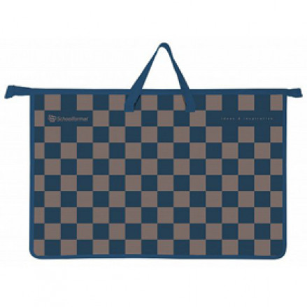 Папка для художественных работ А3, Чередование цветов, на молнии, пластик, Schoolformat